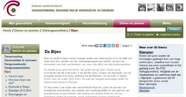 thumbnail - Website van de FOD Leefmilieu over bijen 